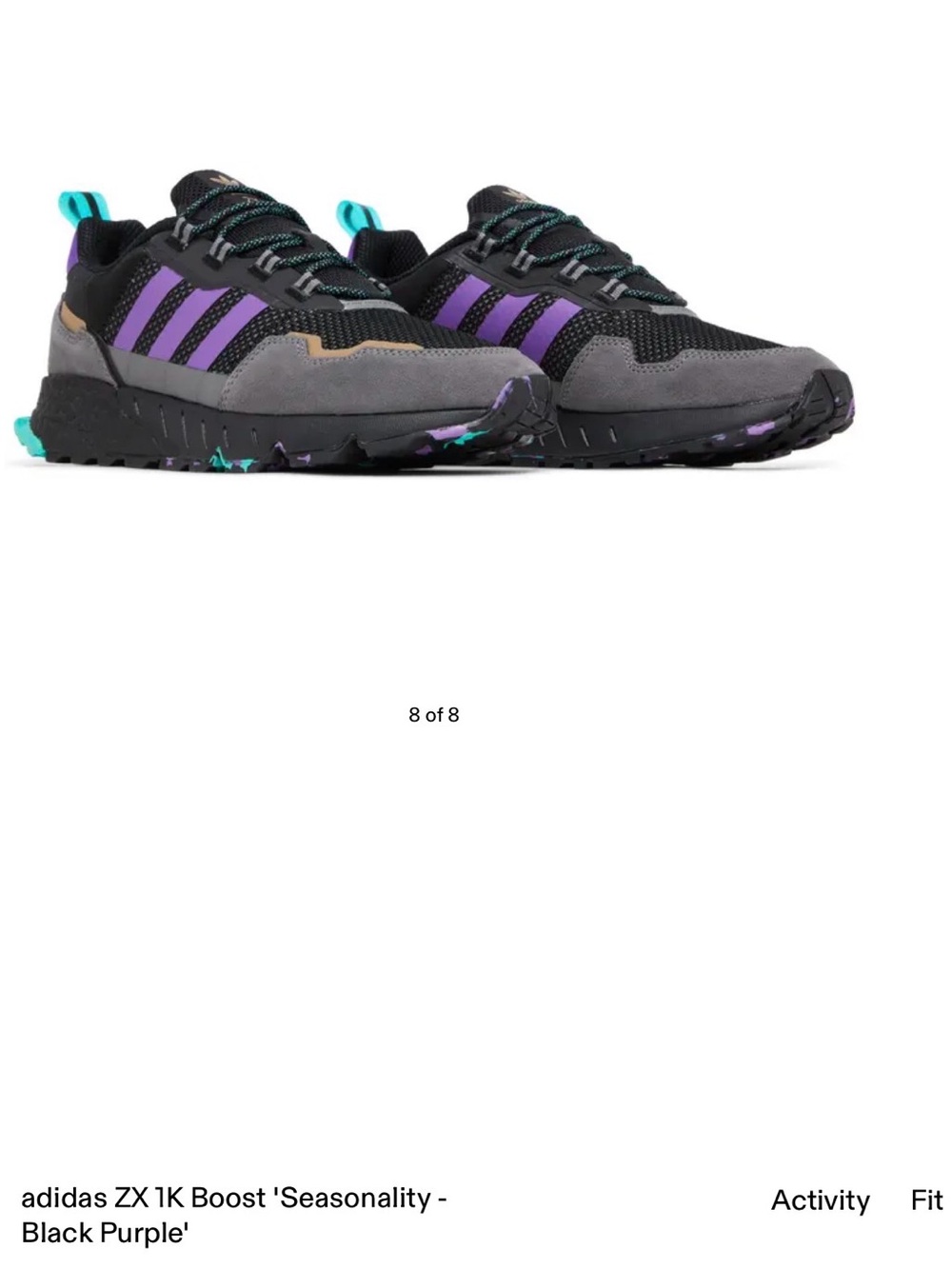 adidas Men’s ZX 1K Boost Sneakers - Black, Purple & Teal Accent